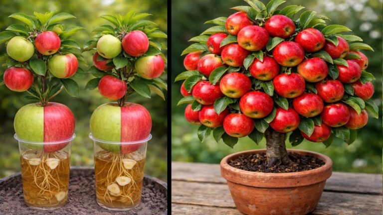 Cette astuce surprenante transforme un simple fruit en un arbre à pommes magnifique…