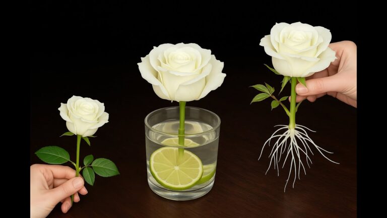 1 astuce pour faire pousser des racines sur une branche de rose en une nuit !