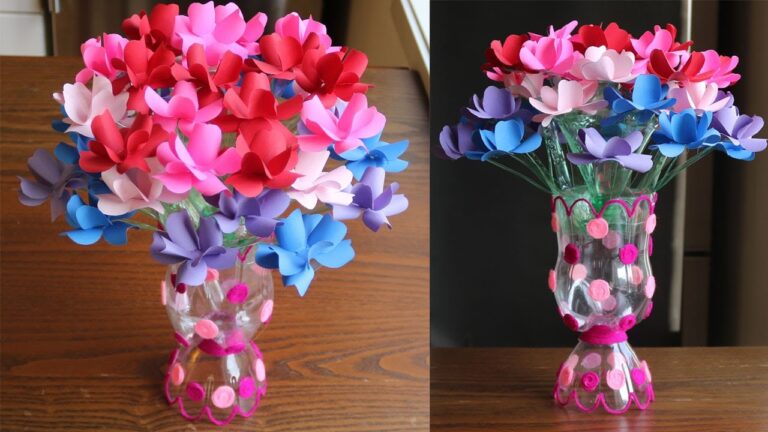 Transformez 5 bouteilles en plastique en vases fleuris tendance pour votre déco !