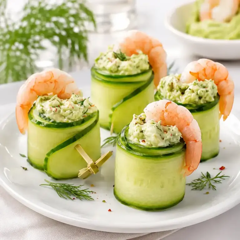Roulades de crevettes au concombre et à la crème d’avocat : la recette fraîche et facile