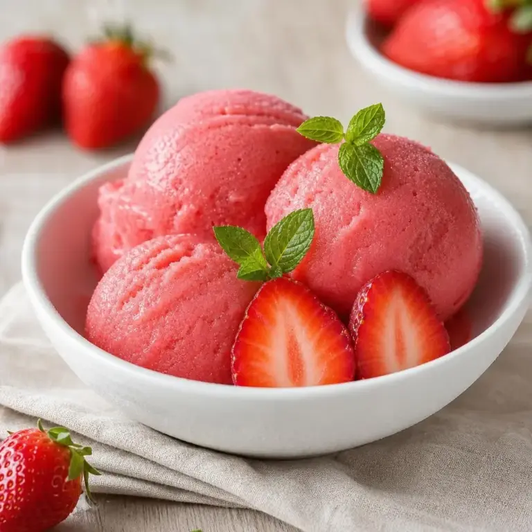 Recette facile de sorbet aux fraises sans sorbetière