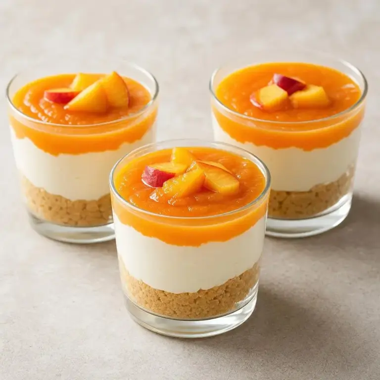 Cheesecake pêche en verrines : facile et sans cuisson !